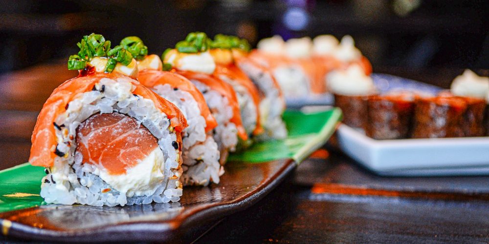 sushi on white ceramic plate